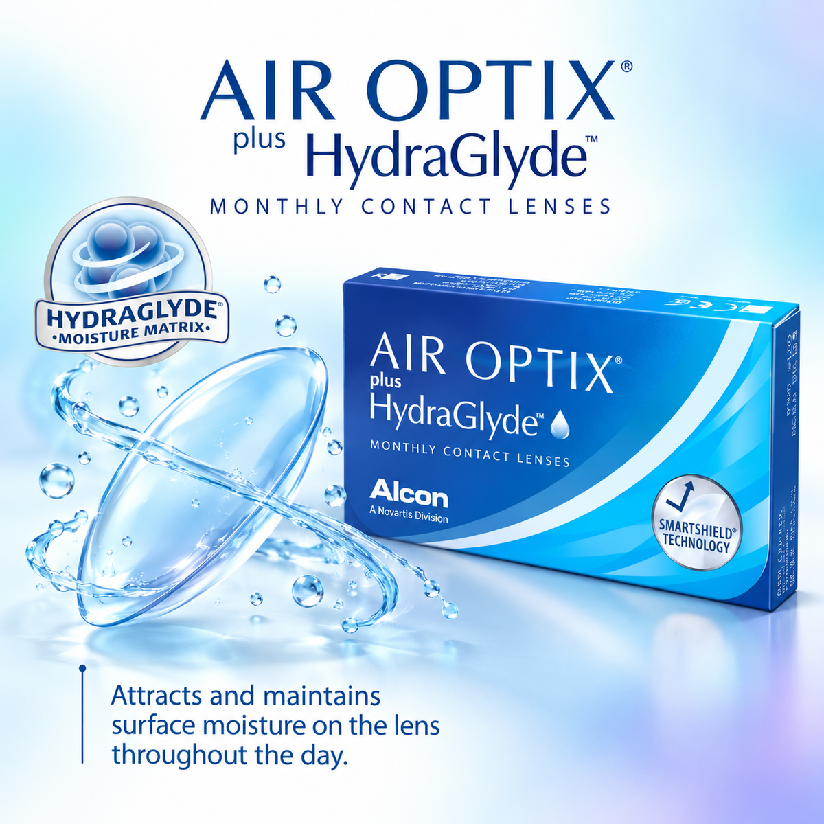 AIR OPTIX® plus HydraGlyde® Monthly Contact Lenses