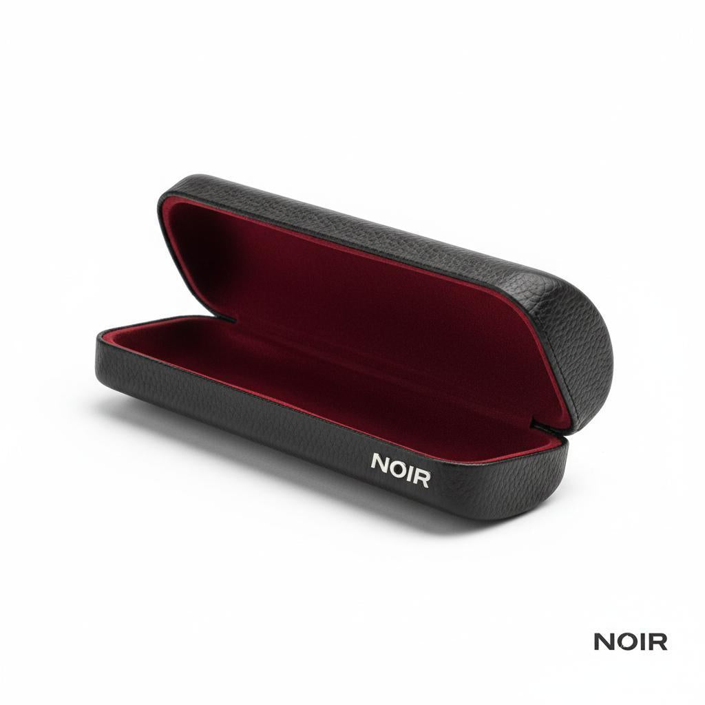 Premium Leather Sunglasses Case Black