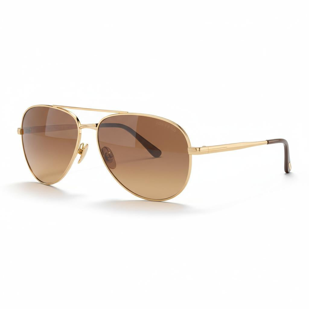 Tom Ford Luca Aviator Sunglasses Gold Brown