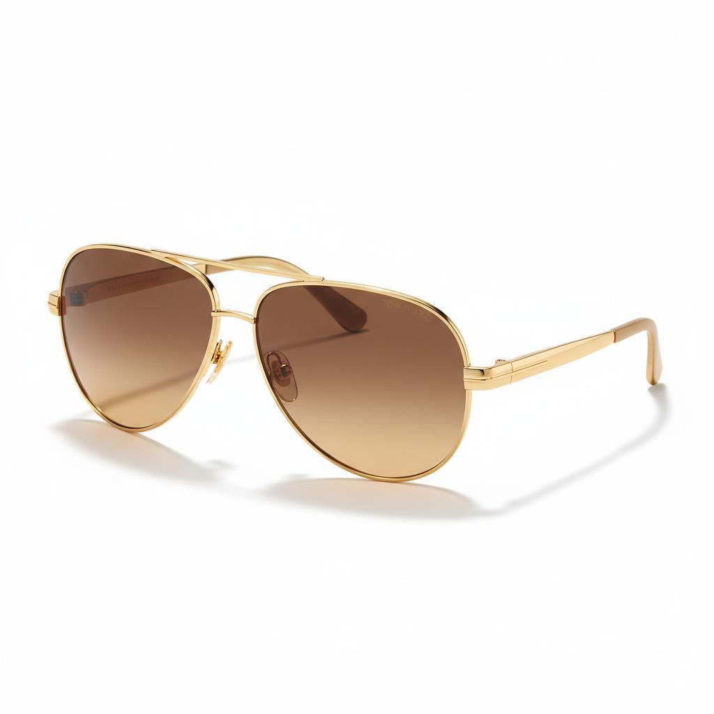 Tom Ford Luca Aviator Sunglasses Gold Brown